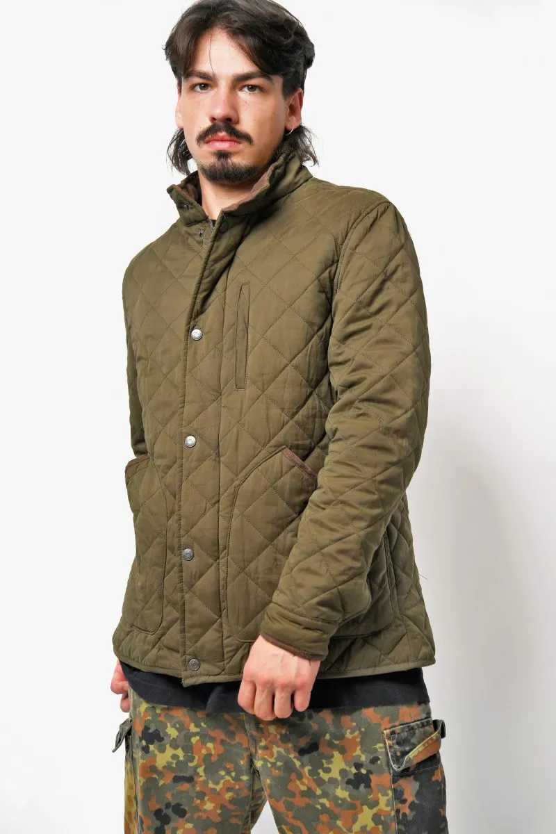 Vintage quilted coat khaki green