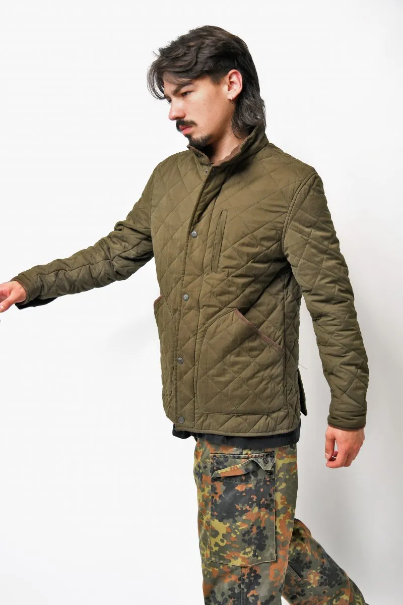 Vintage quilted coat khaki green