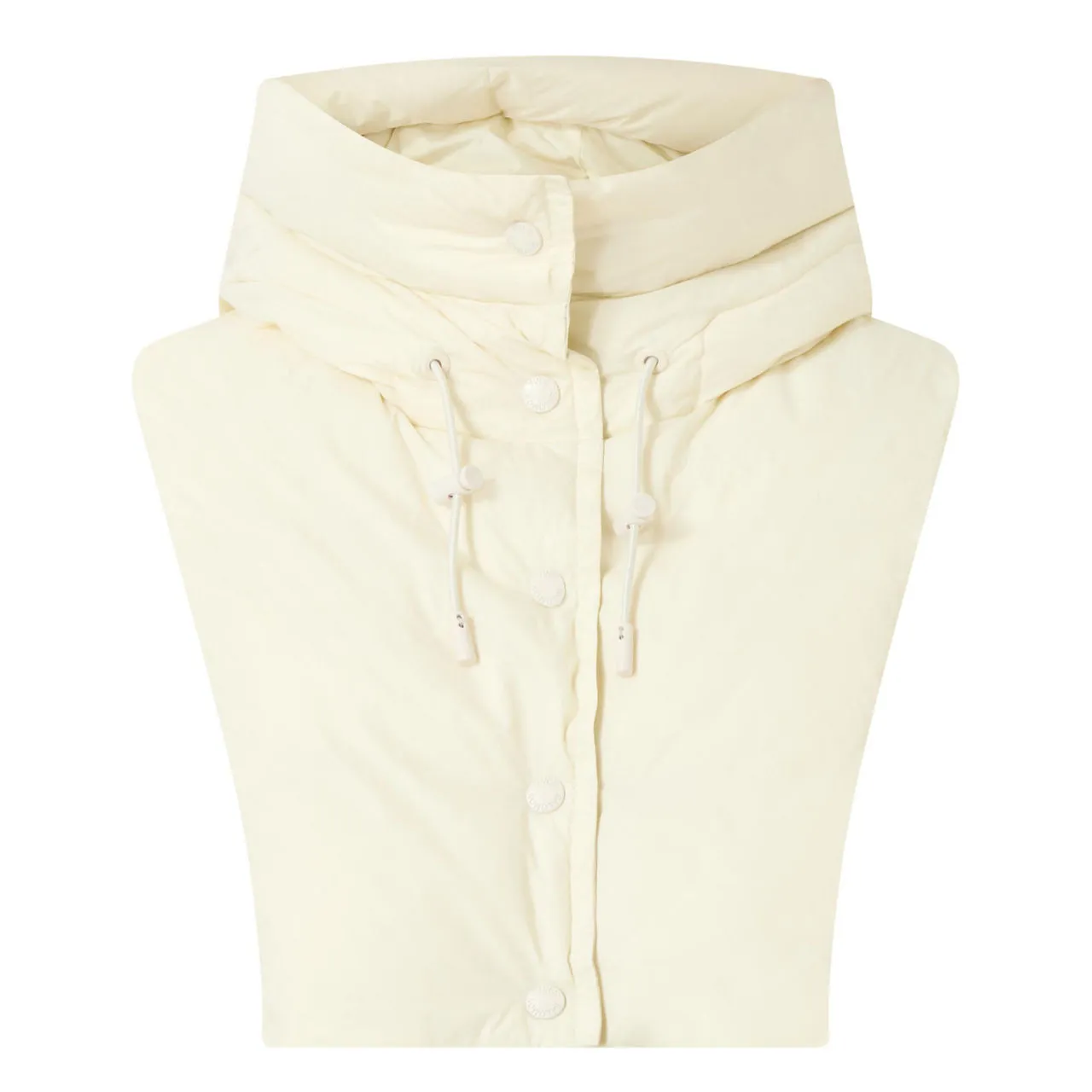 YVES SALOMON Capuche Padded Hood Bib - A1006 MERINGUE