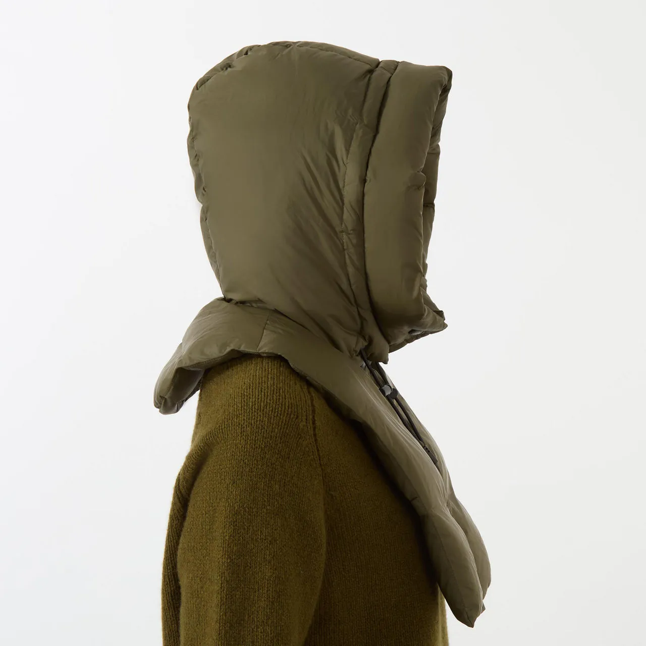 YVES SALOMON Capuche Padded Hood Bib - A8045 HUNTER GREEN