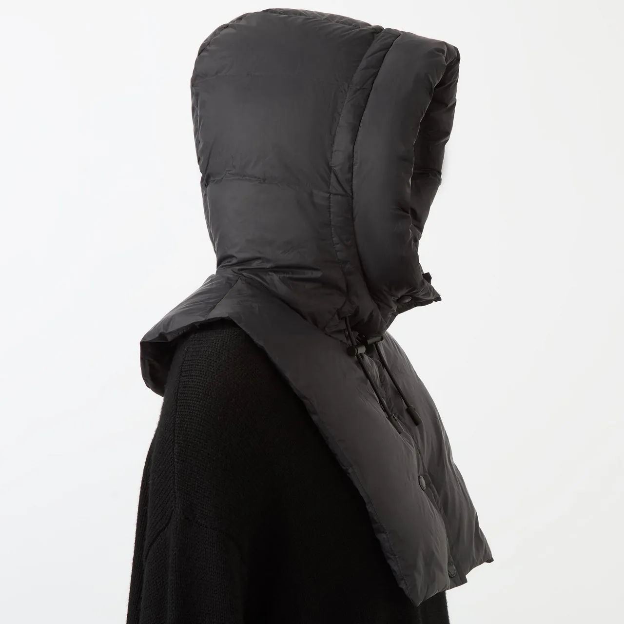 YVES SALOMON Capuche Padded Hood Bib - C99 NOIR